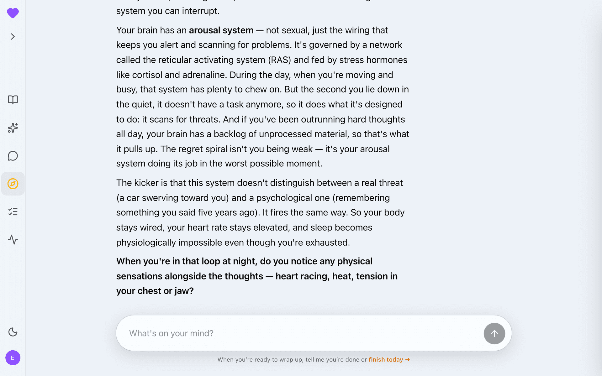 A Sleeping Better reflection exchange with the guide