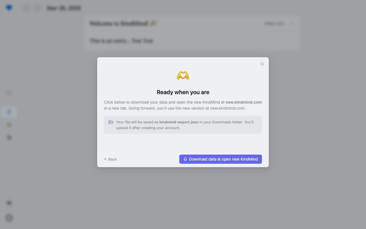 Download data and open new KindMind
