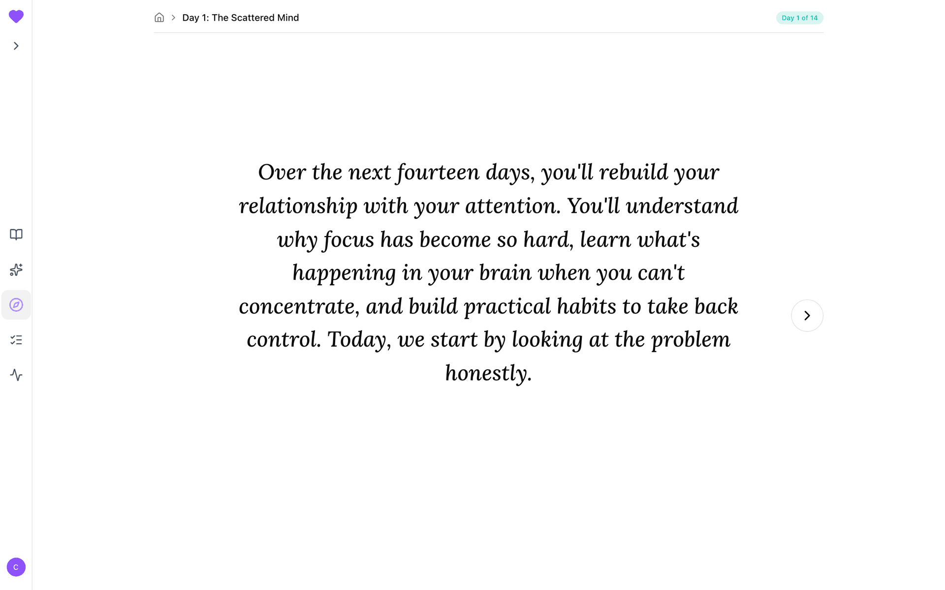 Day 1 opening lesson: Focus Reset