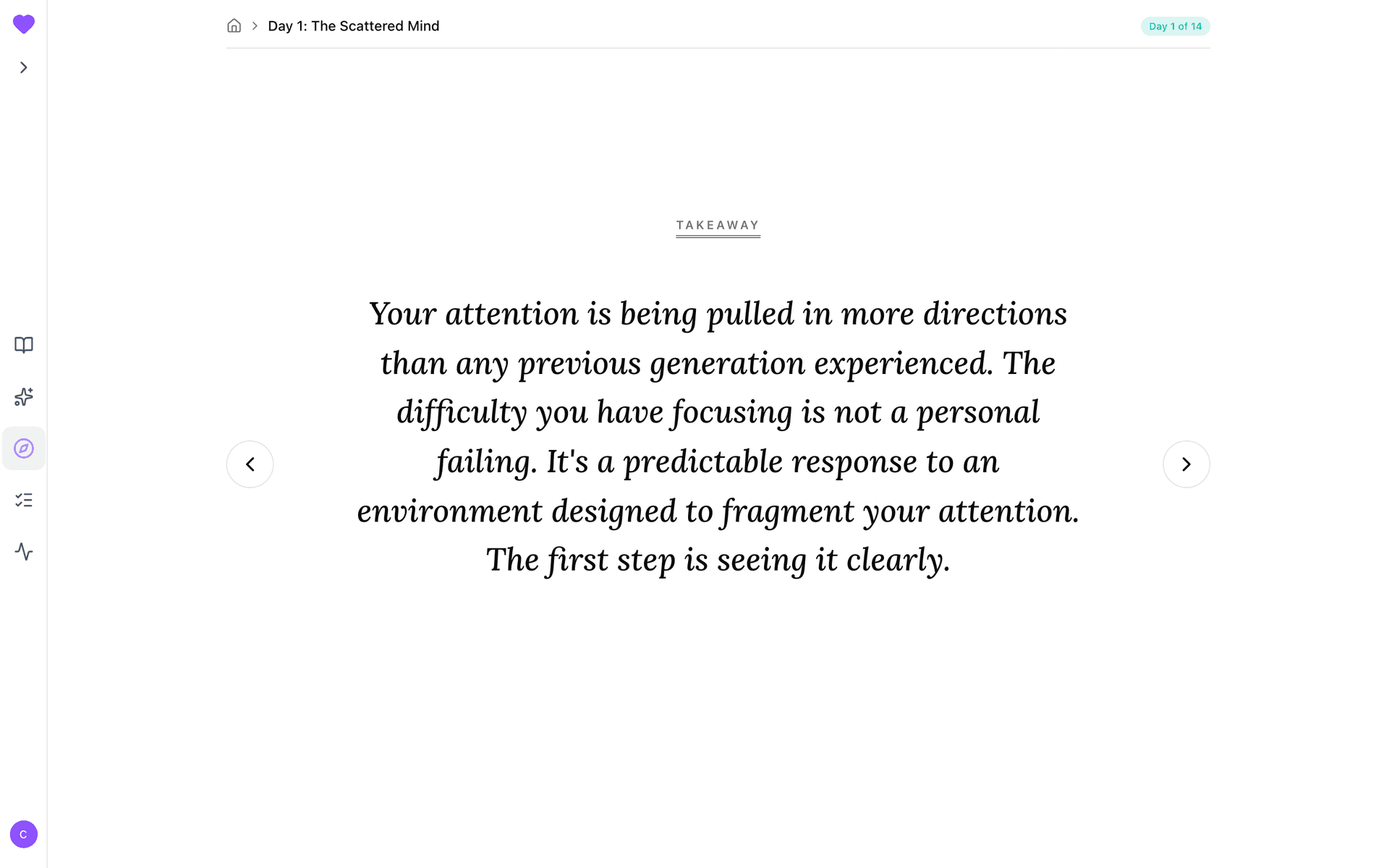 Day 1 Takeaway slide
