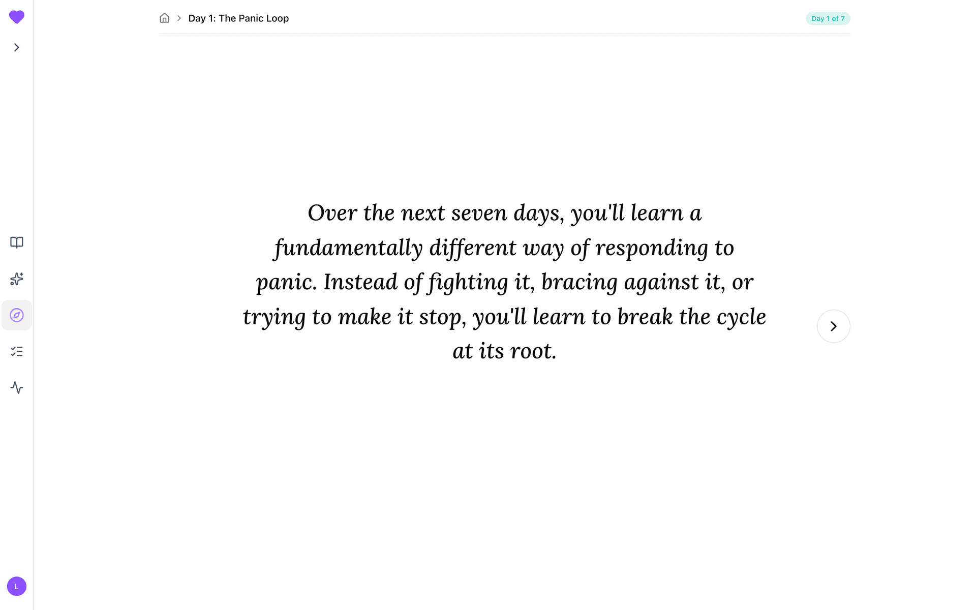 Day 1 opening lesson: Overcoming Panic