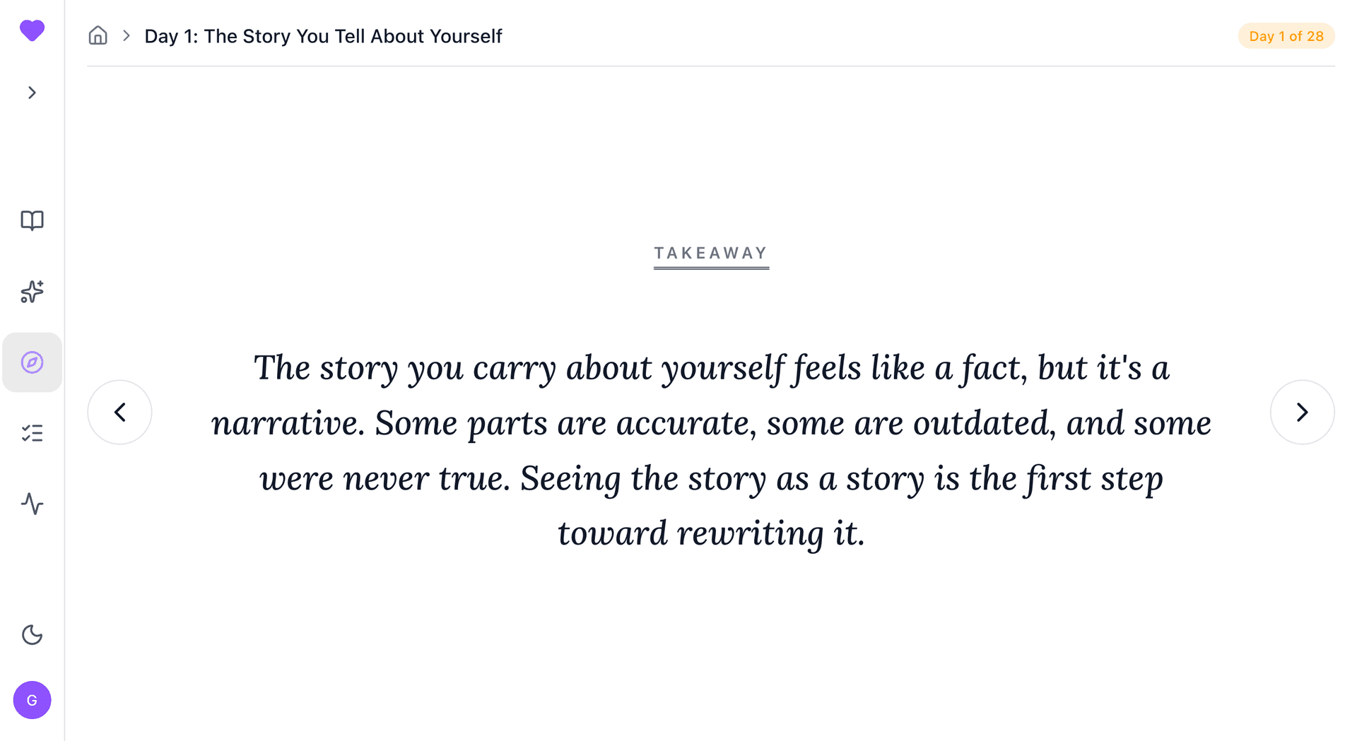 KindMind journey step takeaway