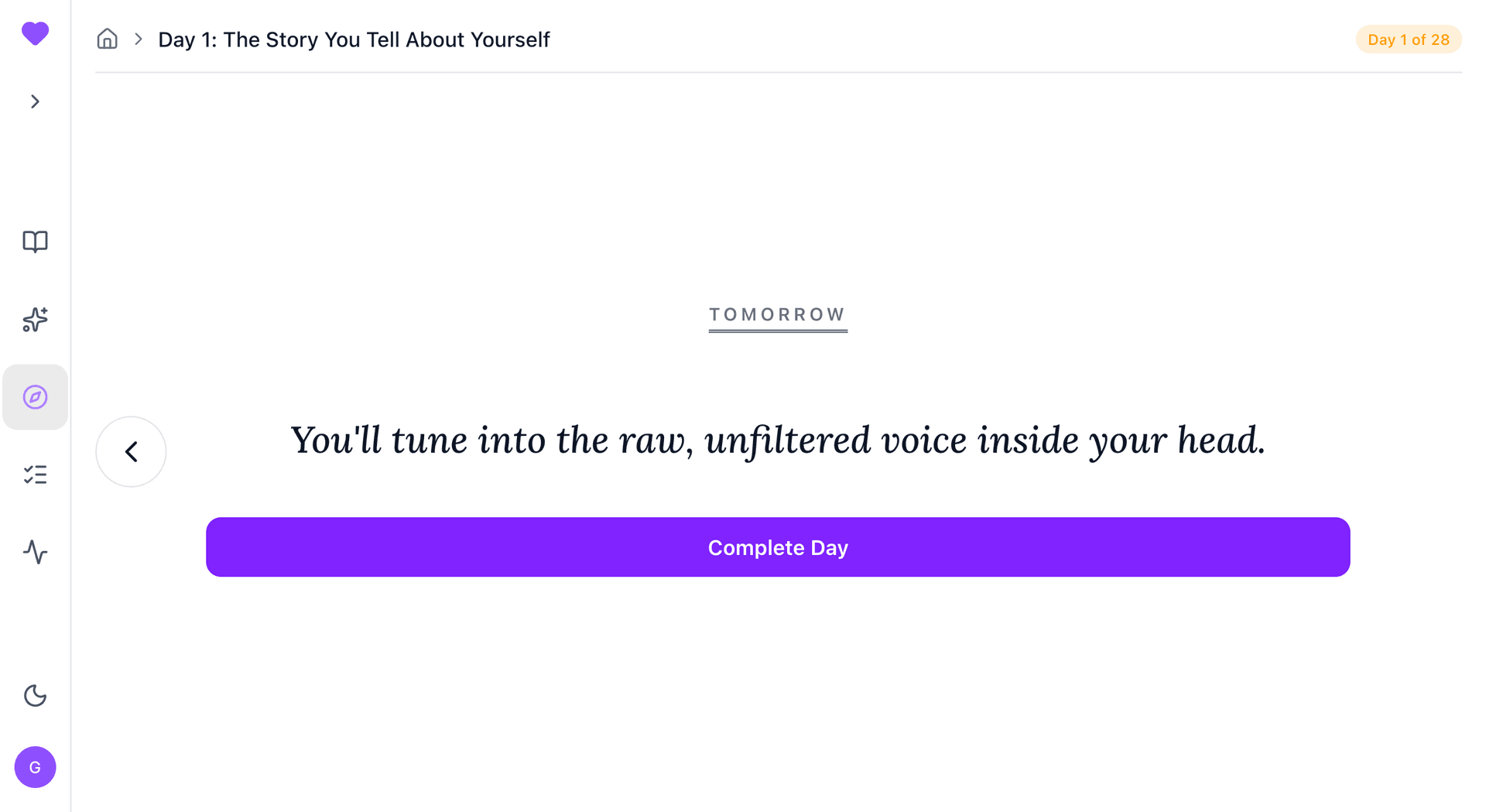 KindMind journey step completion