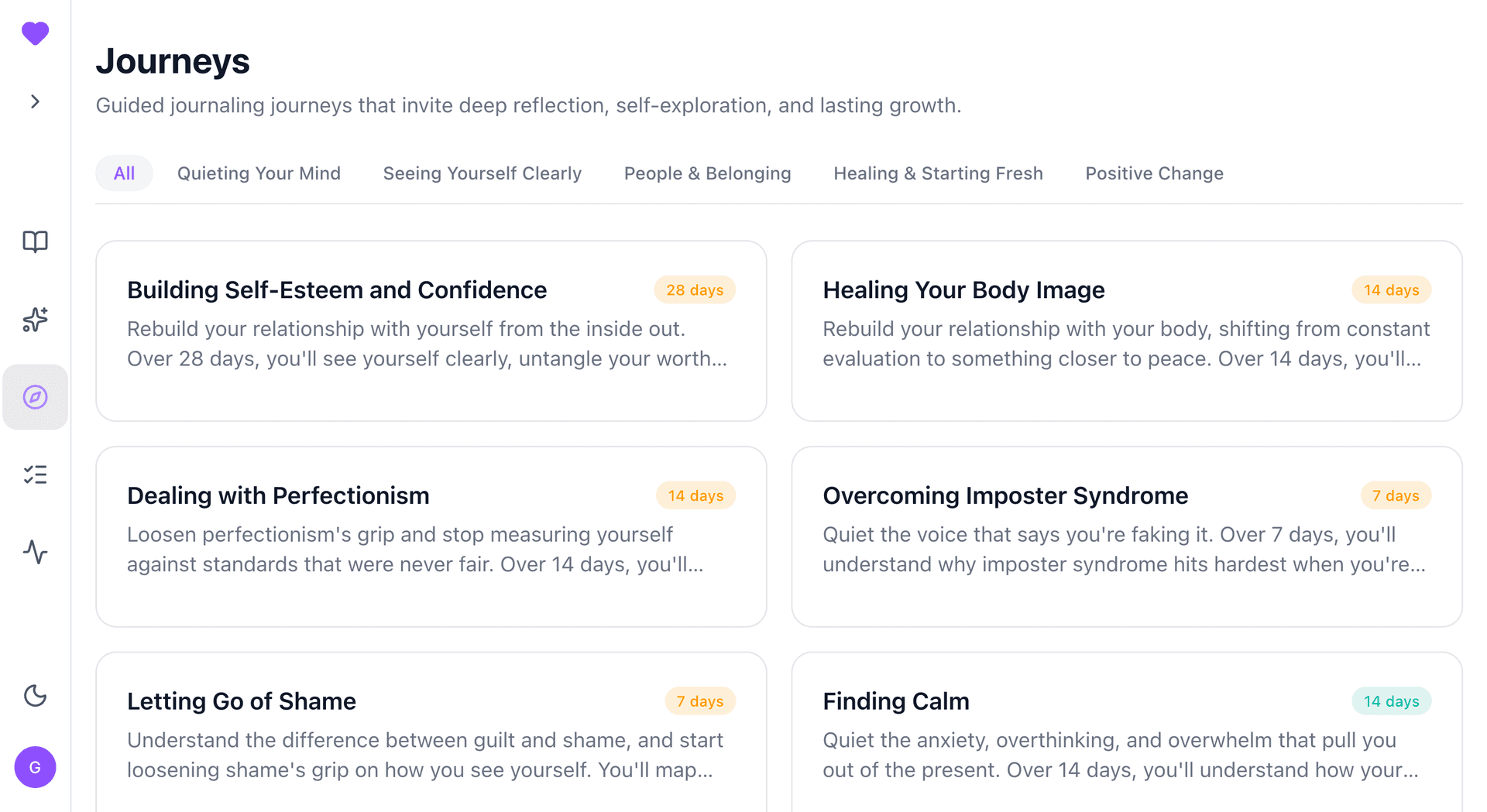 KindMind growth journeys hub